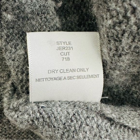 FLAWED Brochu Walker Eton Grey Wool Cashmere Sweater with White Underlay Size XS - Picture 7 of 16